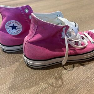Pink high top converse